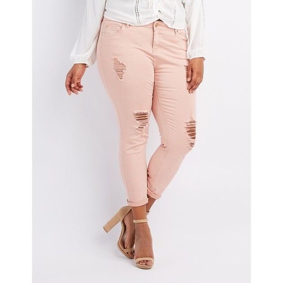 Plus Size Destroyed Crop Boyfriend Jeans - Picture 2 of 2